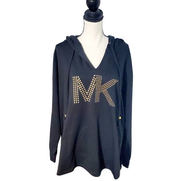 Michael Kors Tops - Michael Kors Womens Black Hoodie with Studs Sixe 3X Baddie Classic Goth Aleisure